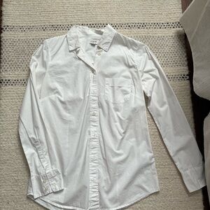 J. Crew White Long-Sleeve Button-Down Shirt